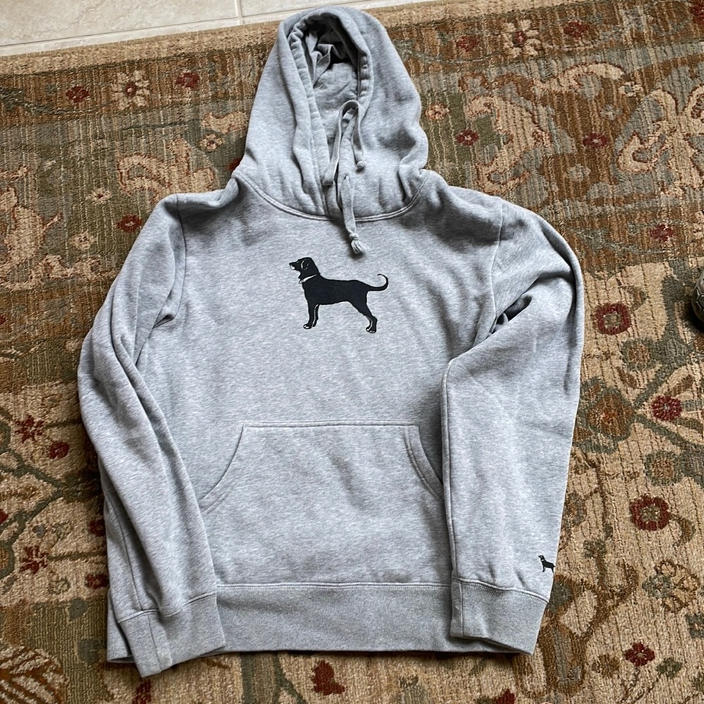 The black dog grey hooded pull over sweatshirt size med